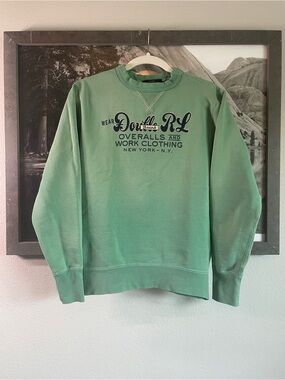 Ralph Lauren Double RL Green Graphic Crewneck Sweatshirt